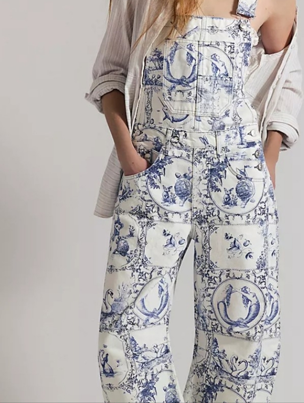 We The Free Good Luck Printed Barrel Overalls, Small , NWOT * Sold Out - Picture 3 of 6